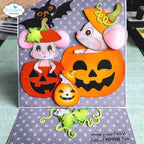 Elizabeth Craft Designs Jack O Lantern Dies 2386 bat mice in pumpkins leaves card