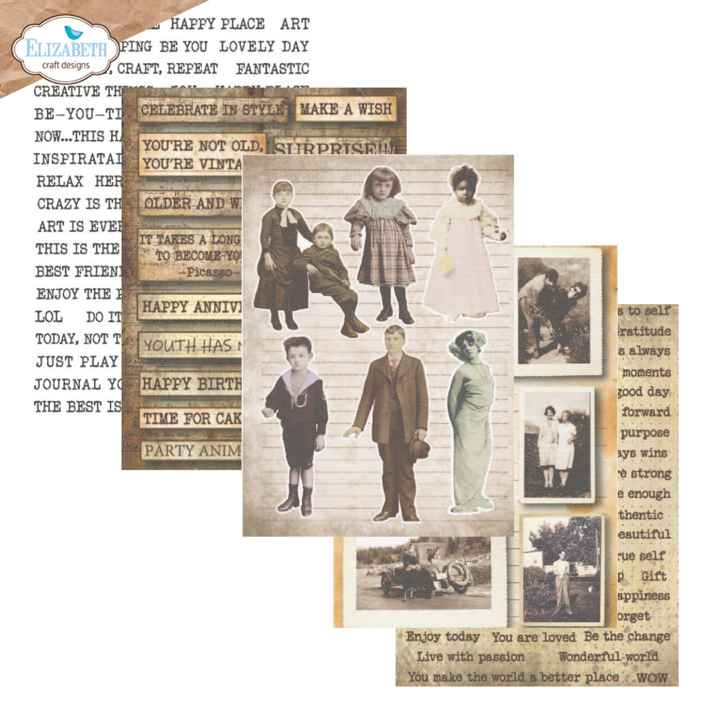 Elizabeth Craft Designs Journal Ephemera 1 Patterned Cardstock ps01 youth