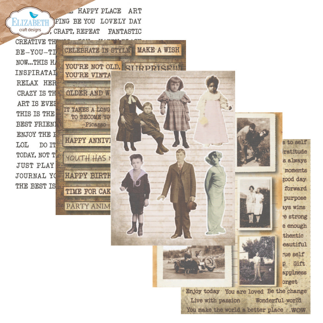 Elizabeth Craft Designs Journal Ephemera 1 Patterned Cardstock ps01 youth