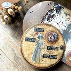 Elizabeth Craft Designs Journal Ephemera 2 ps04 woman in hat and dress start doing things you love card