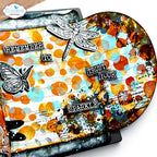 Elizabeth Craft Designs Journal Stencils 11 s061 dragonfly butterfly colored circles trust your sparkle card