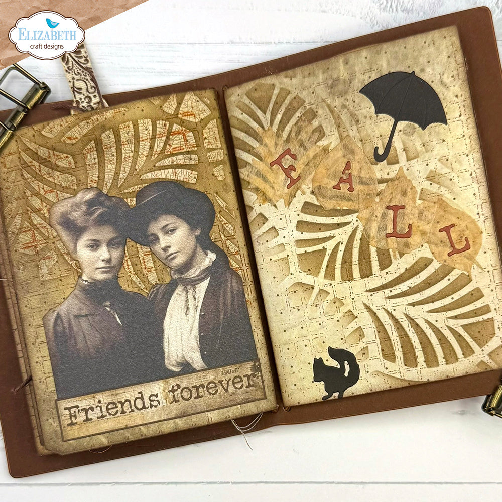 Elizabeth Craft Designs Journal Stencils 9 s058 friends forever