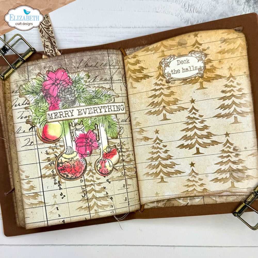 Elizabeth Craft Designs Journal Stencils 9 s058 merry everything
