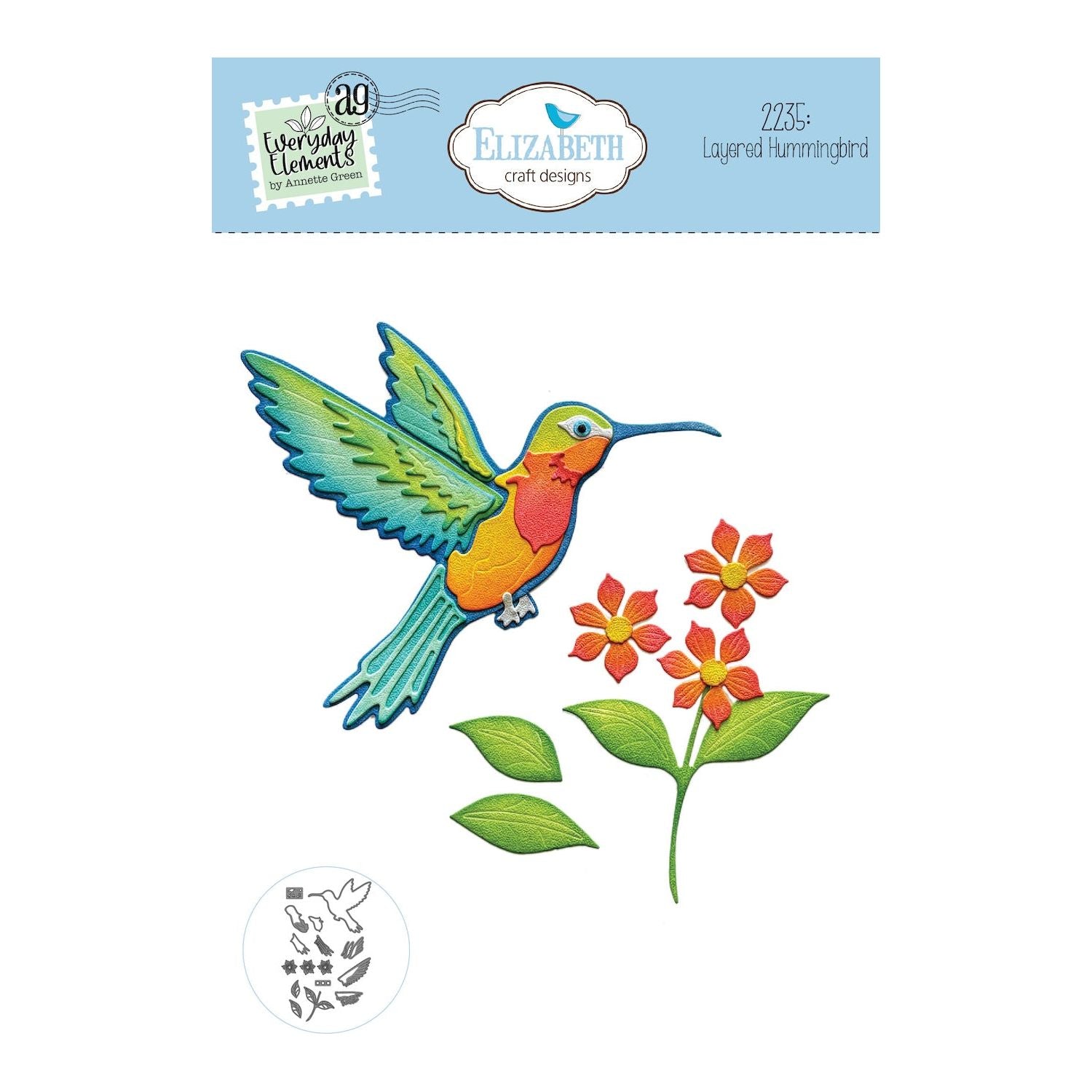 Elizabeth Craft Designs Layered Hummingbird Dies 2235