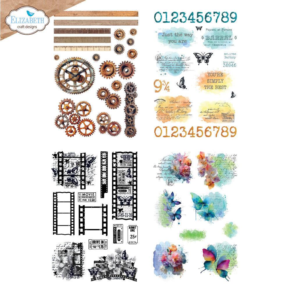 Elizabeth Craft Designs Layers of Time Rub Ons ro001
