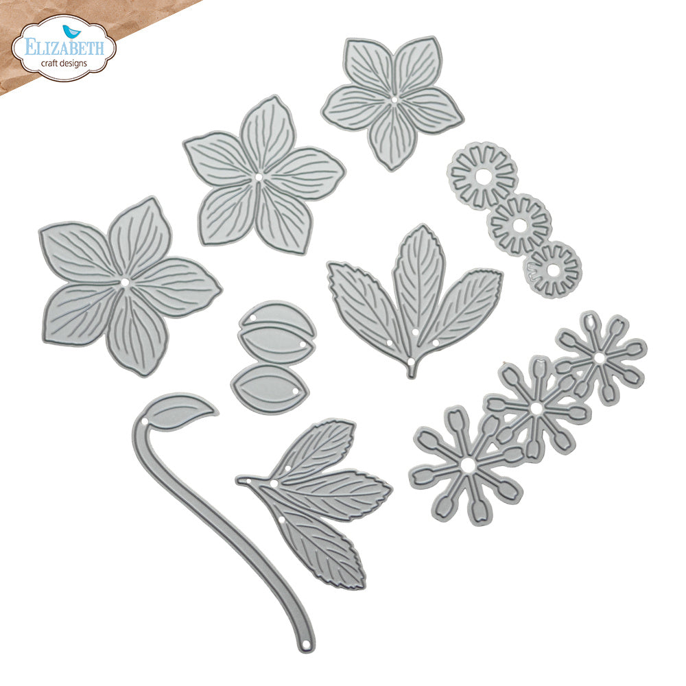Elizabeth Craft Designs Lenten Rose Dies 2347 pieces