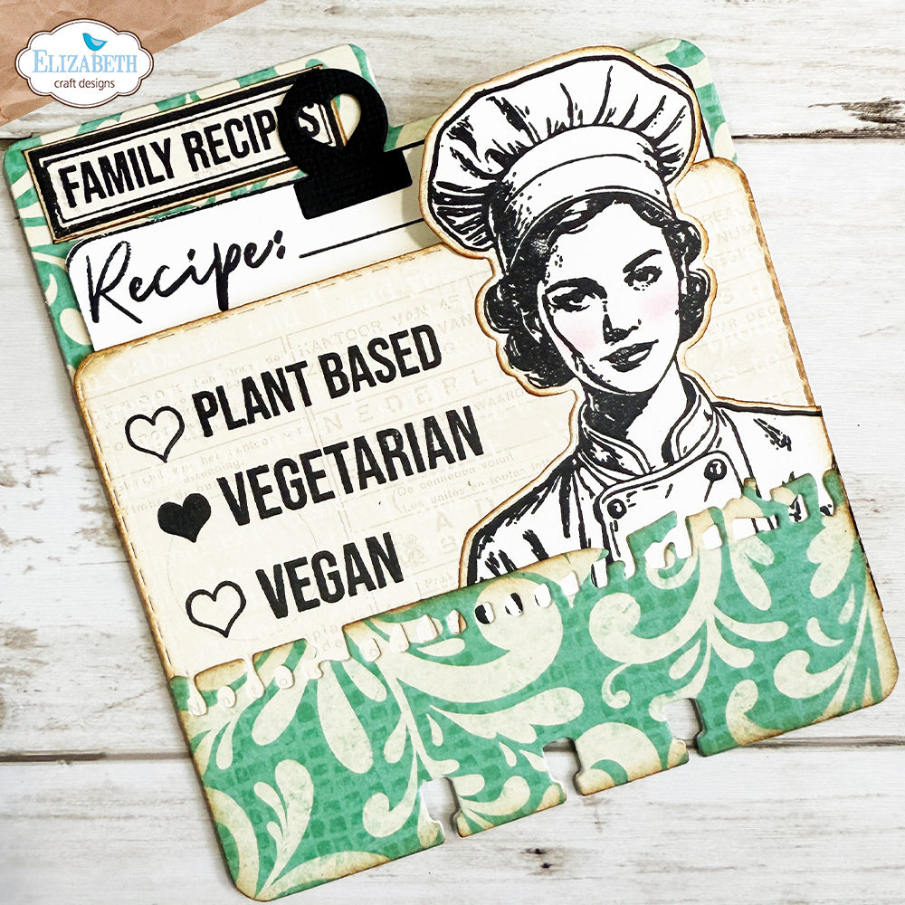 Elizabeth Craft Designs Let's Cook Stamp and Die Set csd395 vegetarian