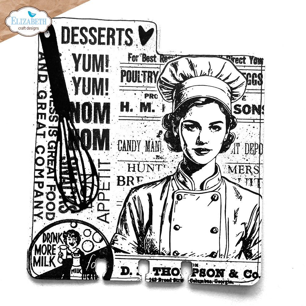 Elizabeth Craft Designs Let's Cook Stamp and Die Set csd395 yum
