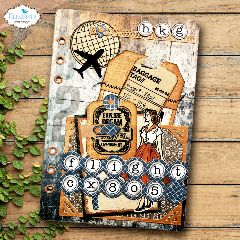 Elizabeth Craft Designs Let's Go! Stamp and Die Set csd454 baggage tag