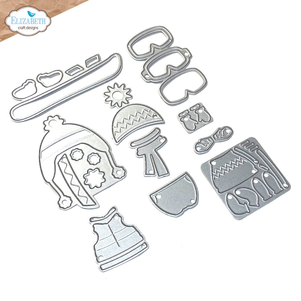 Elizabeth Craft Designs Little Mouse Winter Accessories Dies 2284 pieces