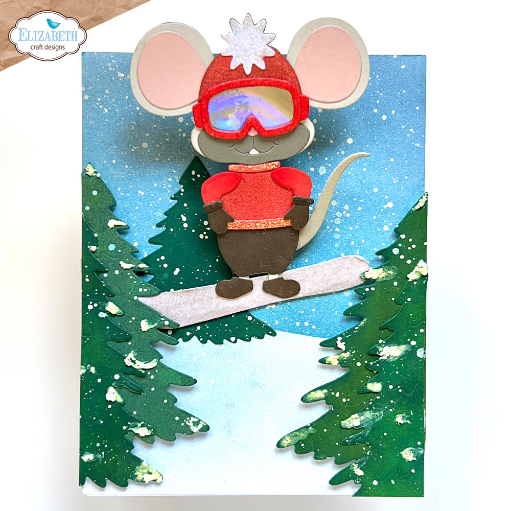 Elizabeth Craft Designs Little Mouse Winter Accessories Dies 2284 snowboard