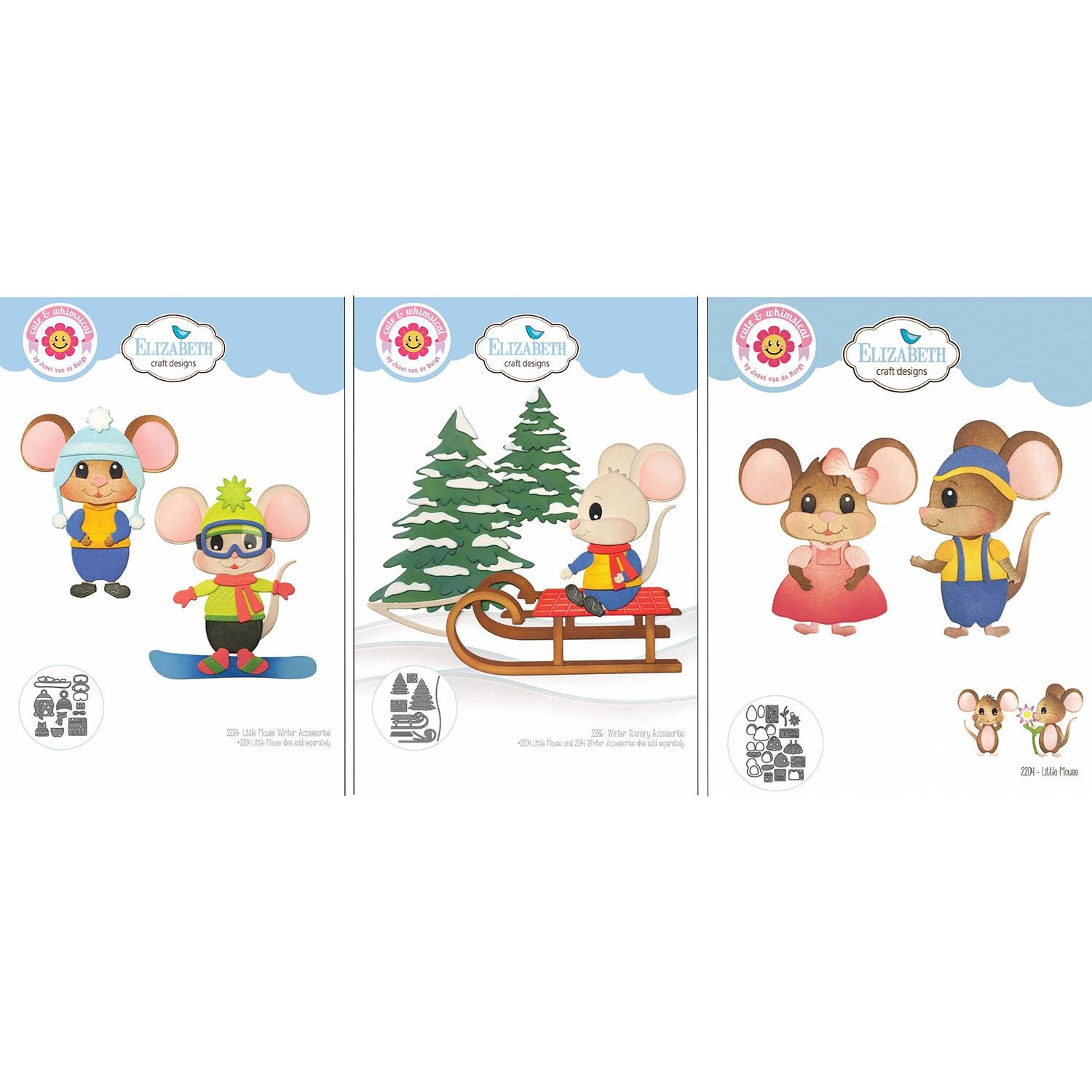 Elizabeth Craft Designs Little Mouse Winter Dies Bundle