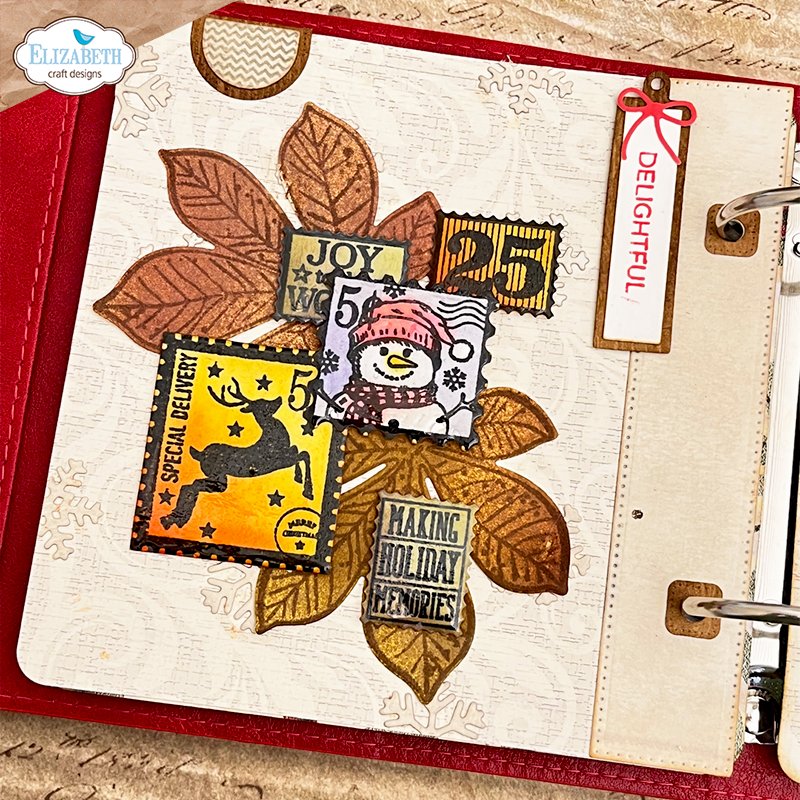 Elizabeth Craft Designs Memory Binder Square Page Festive Red and Pocket Pages Bundle snowman reindeer fall leaves delightful card