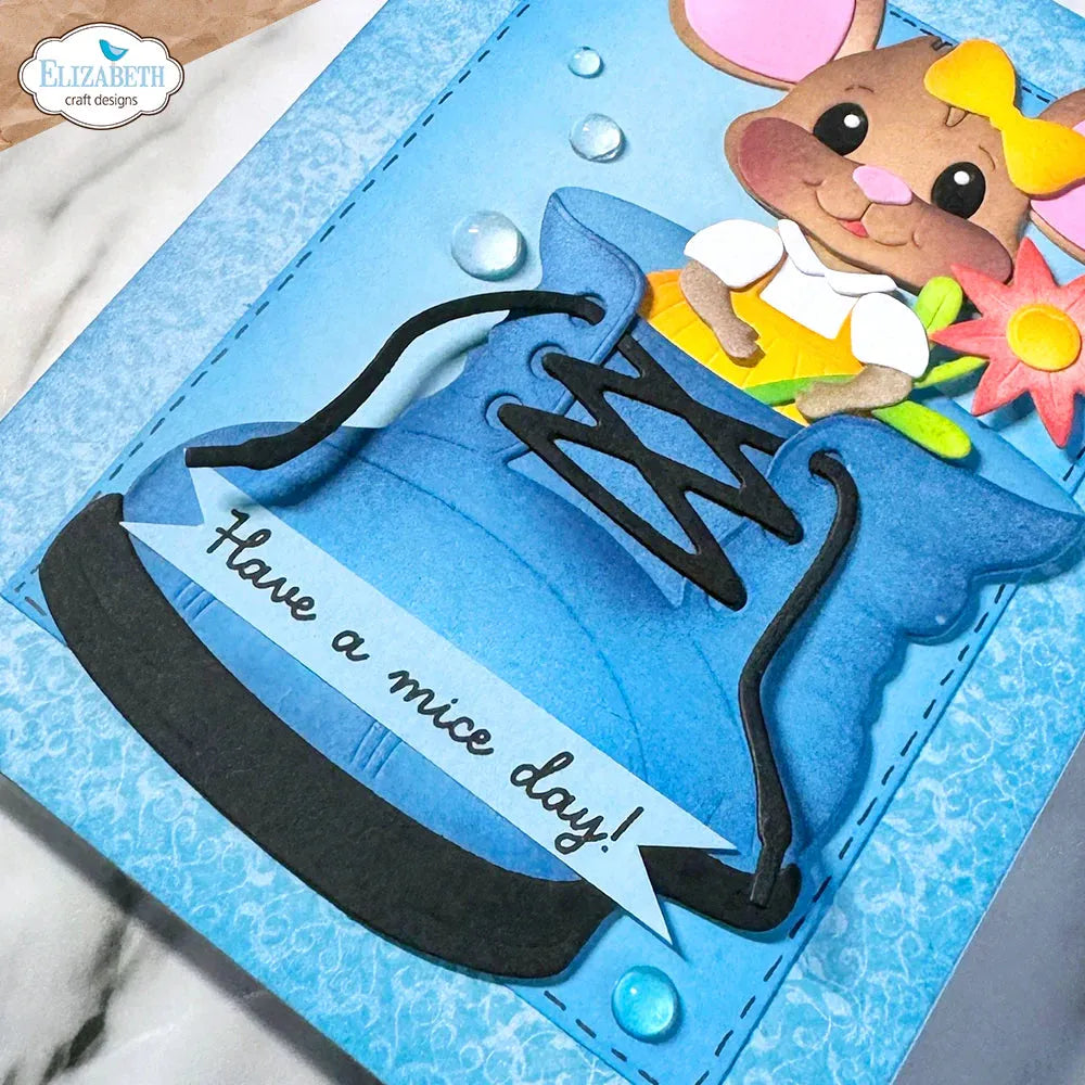 Elizabeth Craft Designs Mice Sentiments Clear Stamps cs387 shoe