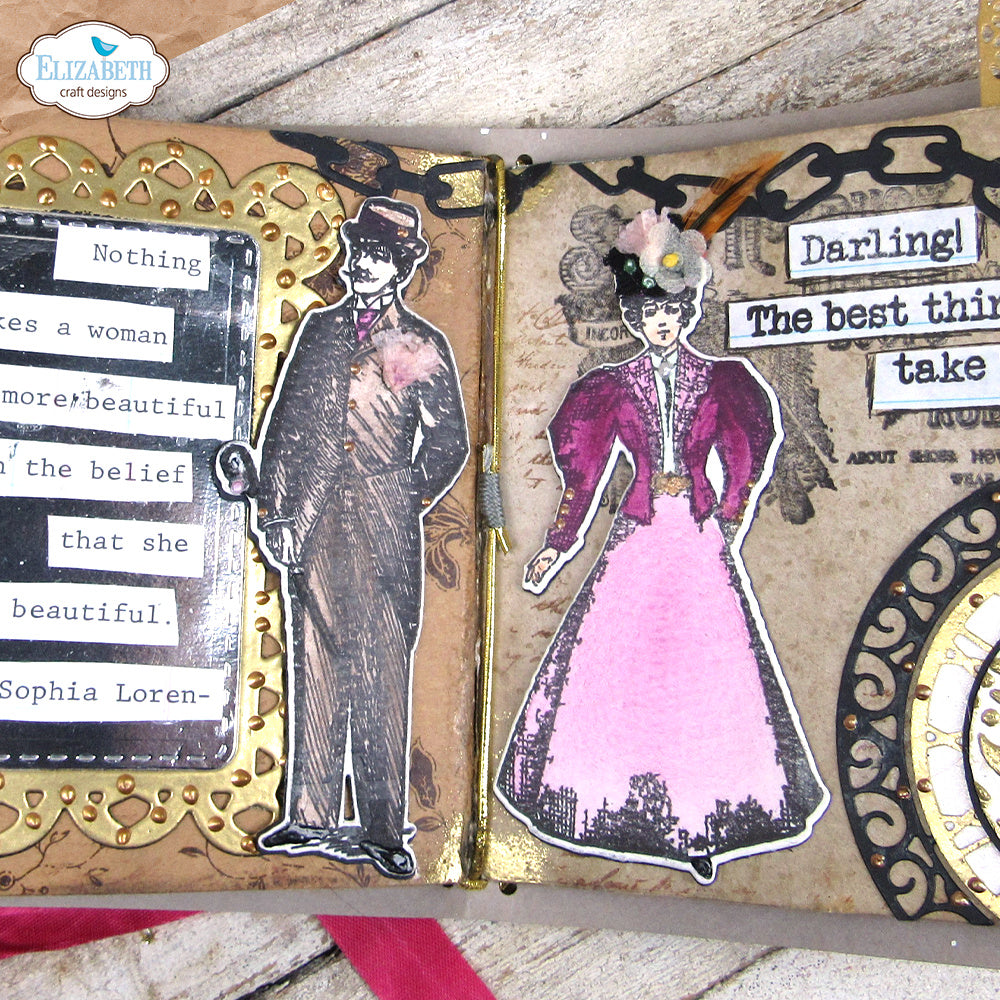 Elizabeth Craft Designs Mr and Mrs Stamp and Die Set csd400 victorian