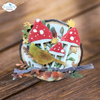 Elizabeth Craft Designs Mushrooms and Tree Stumps Dies 2198 bird