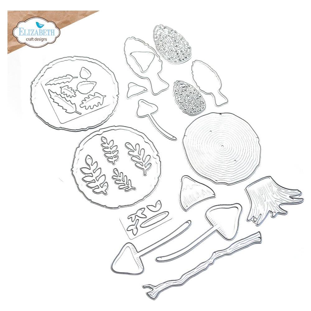 Elizabeth Craft Designs Mushrooms and Tree Stumps Dies 2198 pieces