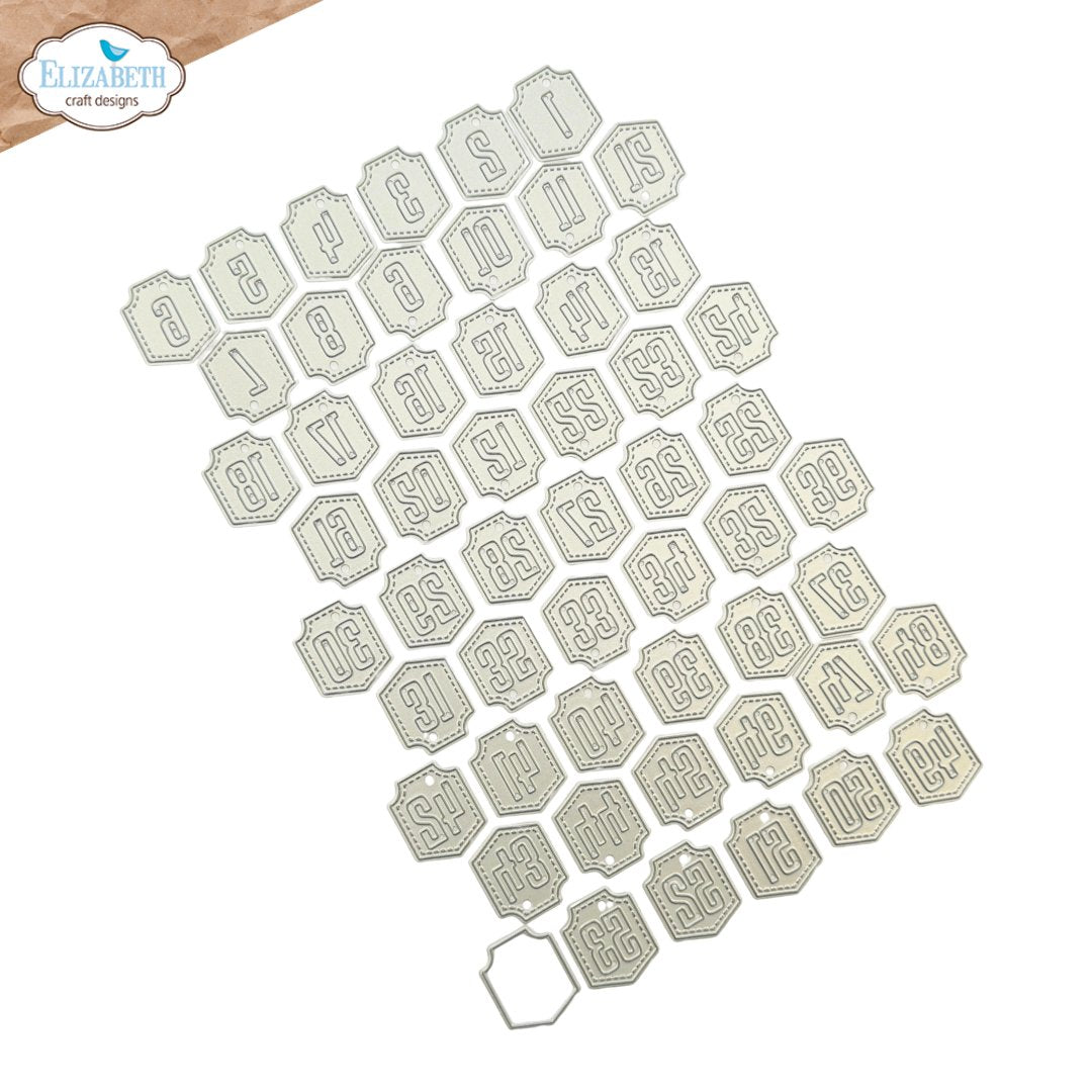 Elizabeth Craft Designs Number Tags Dies 2396 outline