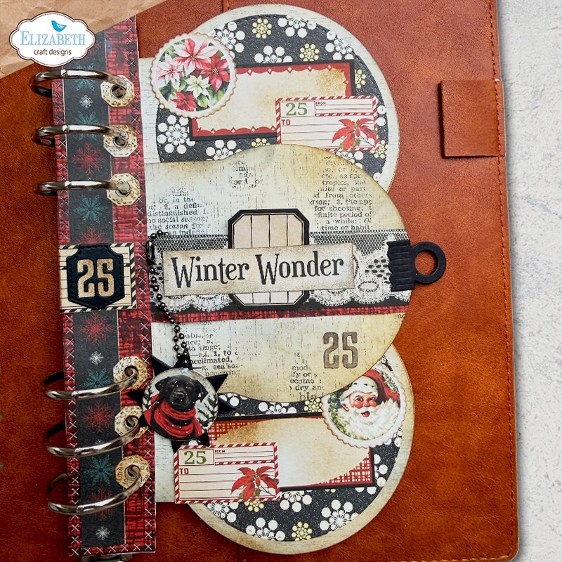 Elizabeth Craft Designs Number Tags Dies 2396 poinsettia flowers santa black dog ornament cards