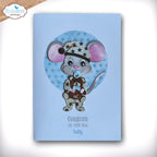 Elizabeth Craft Designs PJ Party Dies 2382 star pajamas brown teddy bear congrats card