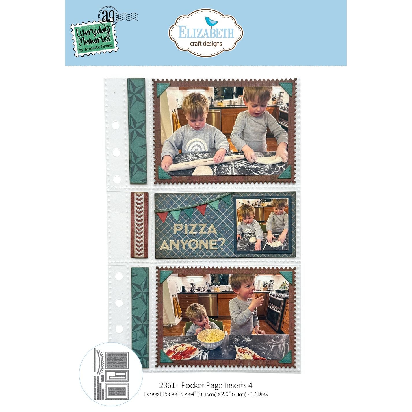 Elizabeth Craft Designs Pocket Page Inserts 4 Dies 2361