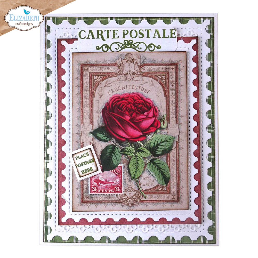 Elizabeth Craft Designs Postage, Arches and Keys Dies 2303 rose