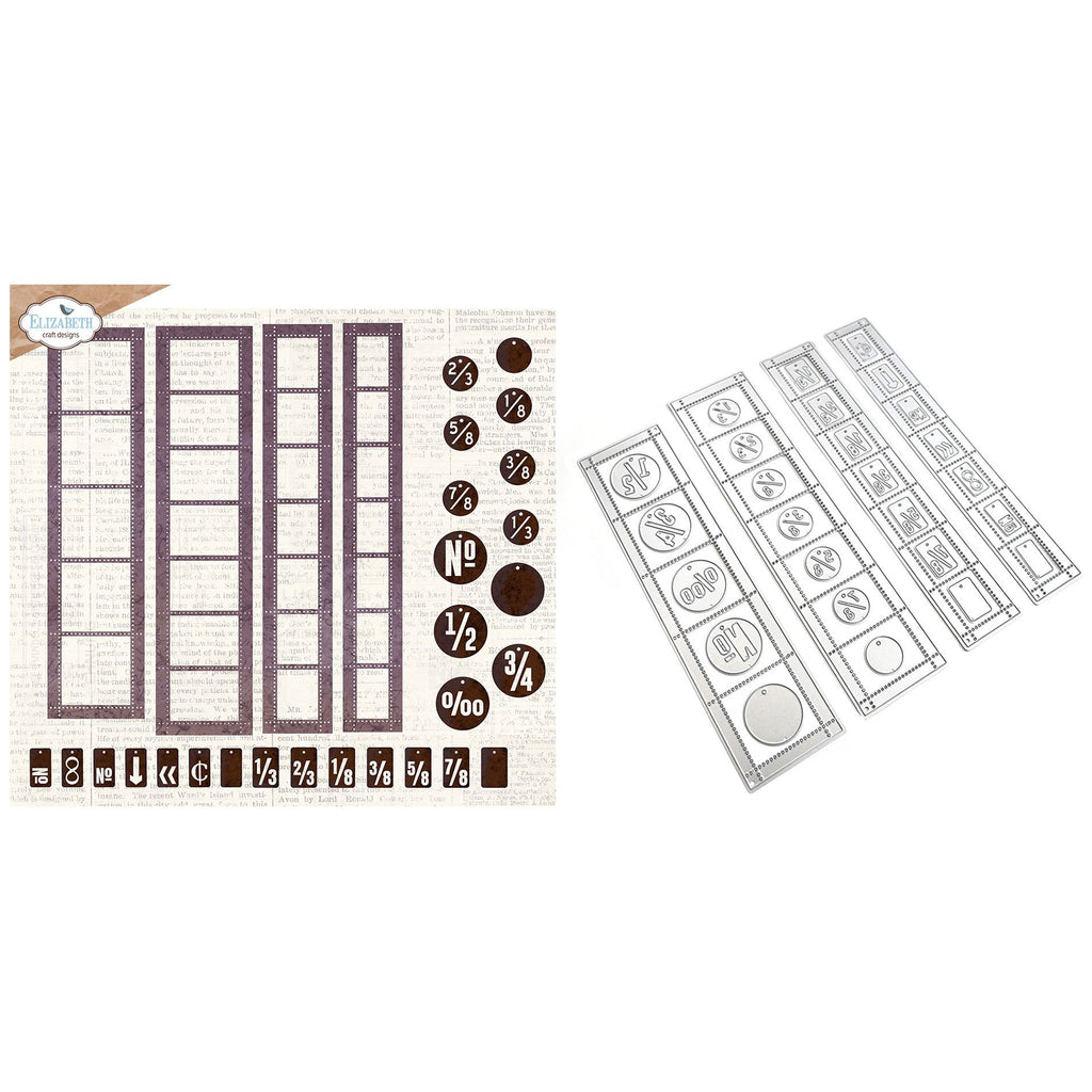 Elizabeth Craft Designs Postage Stamp Strips Dies 2176