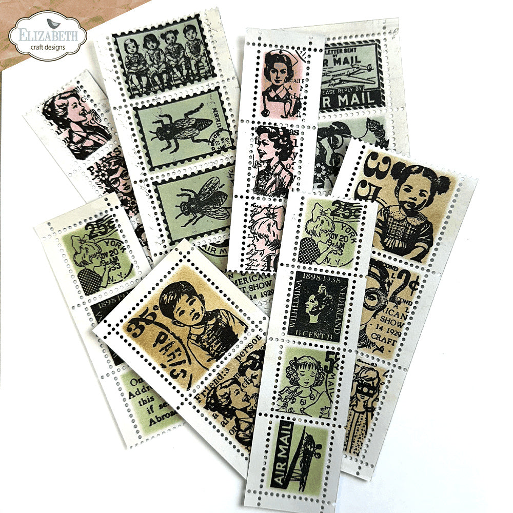 Elizabeth Craft Designs Postage Stamp Strips Dies 2176