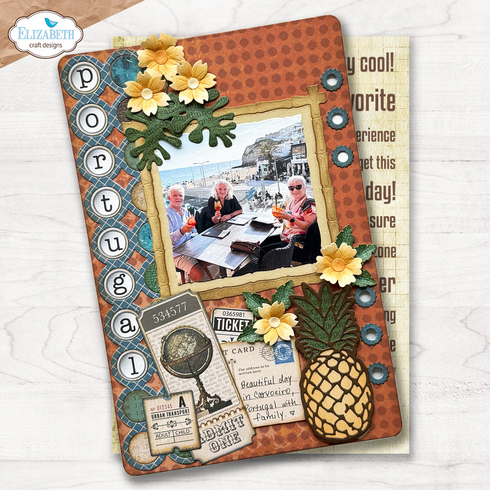 Elizabeth Craft Designs Rest and Relaxation 12x12 Paper c043 portugal