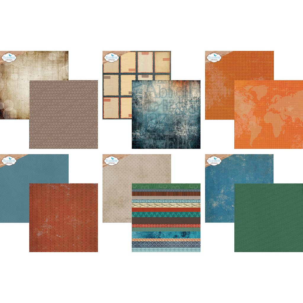Elizabeth Craft Designs Rest and Relaxation 12x12 Paper c043 sheets