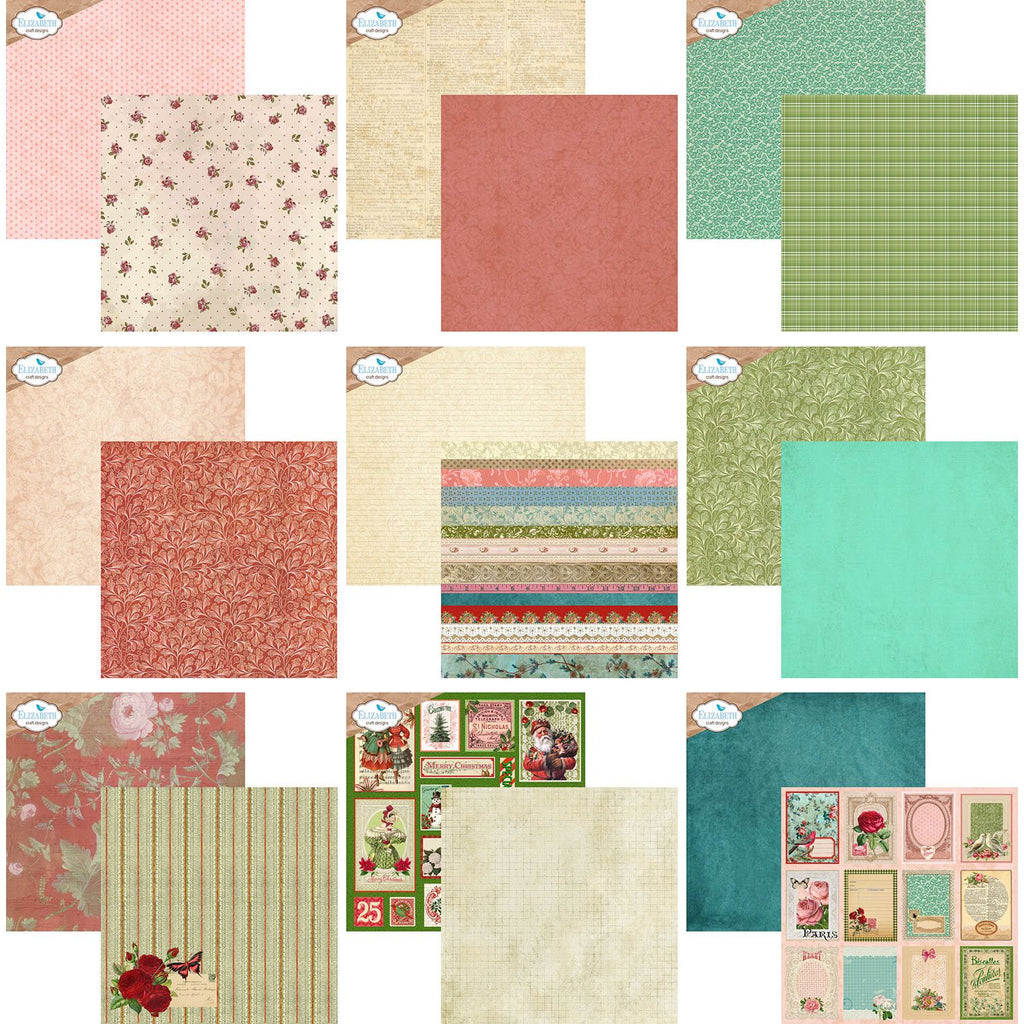 Elizabeth Craft Designs Romantic Revival 12x12 Paper c036 sheets