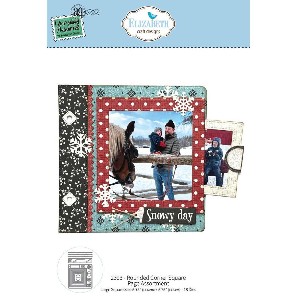 Elizabeth Craft Designs Rounded Corner Square Page Assortment Dies 2393