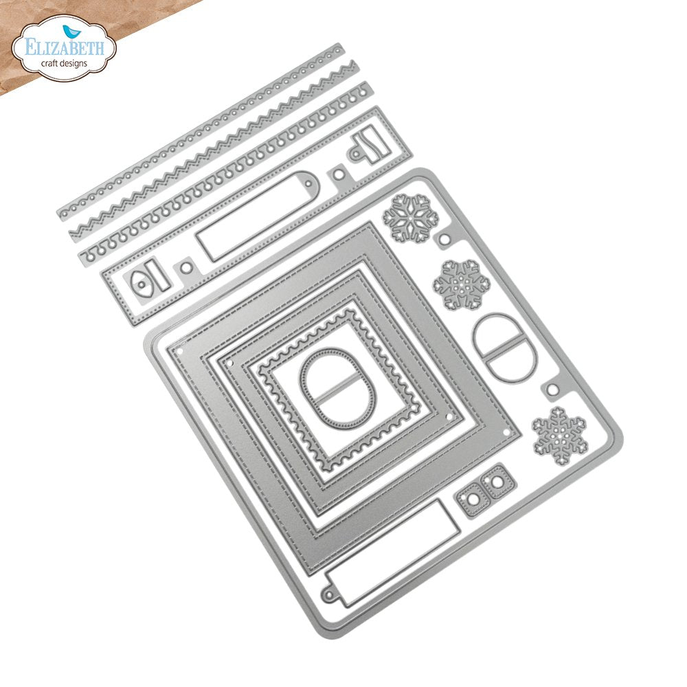 Elizabeth Craft Designs Rounded Corner Square Page Assortment Dies 2393 outline