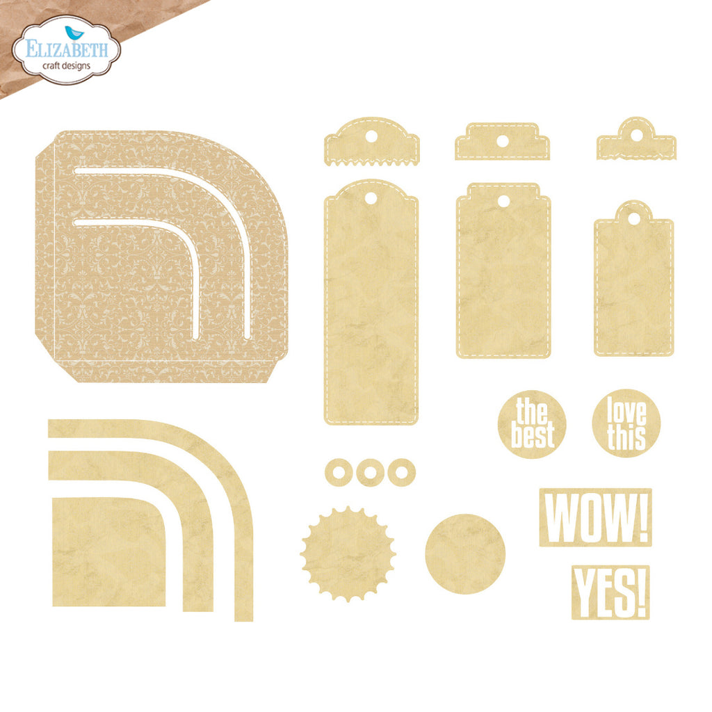Elizabeth Craft Designs Rounded Pocket with Tags Dies 2337