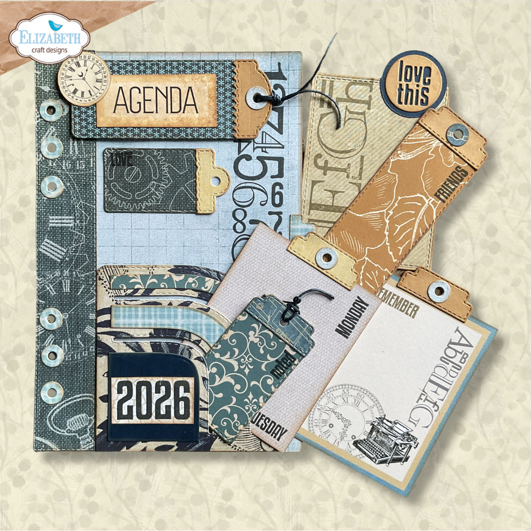 Elizabeth Craft Designs Rounded Pocket with Tags Dies 2337 agenda