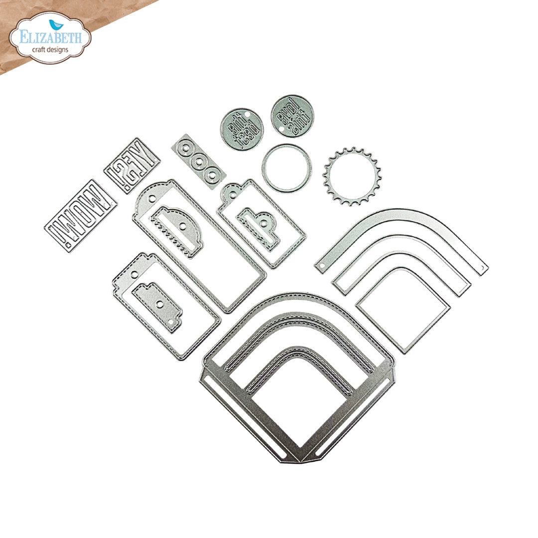 Elizabeth Craft Designs Rounded Pocket with Tags Dies 2337 pieces