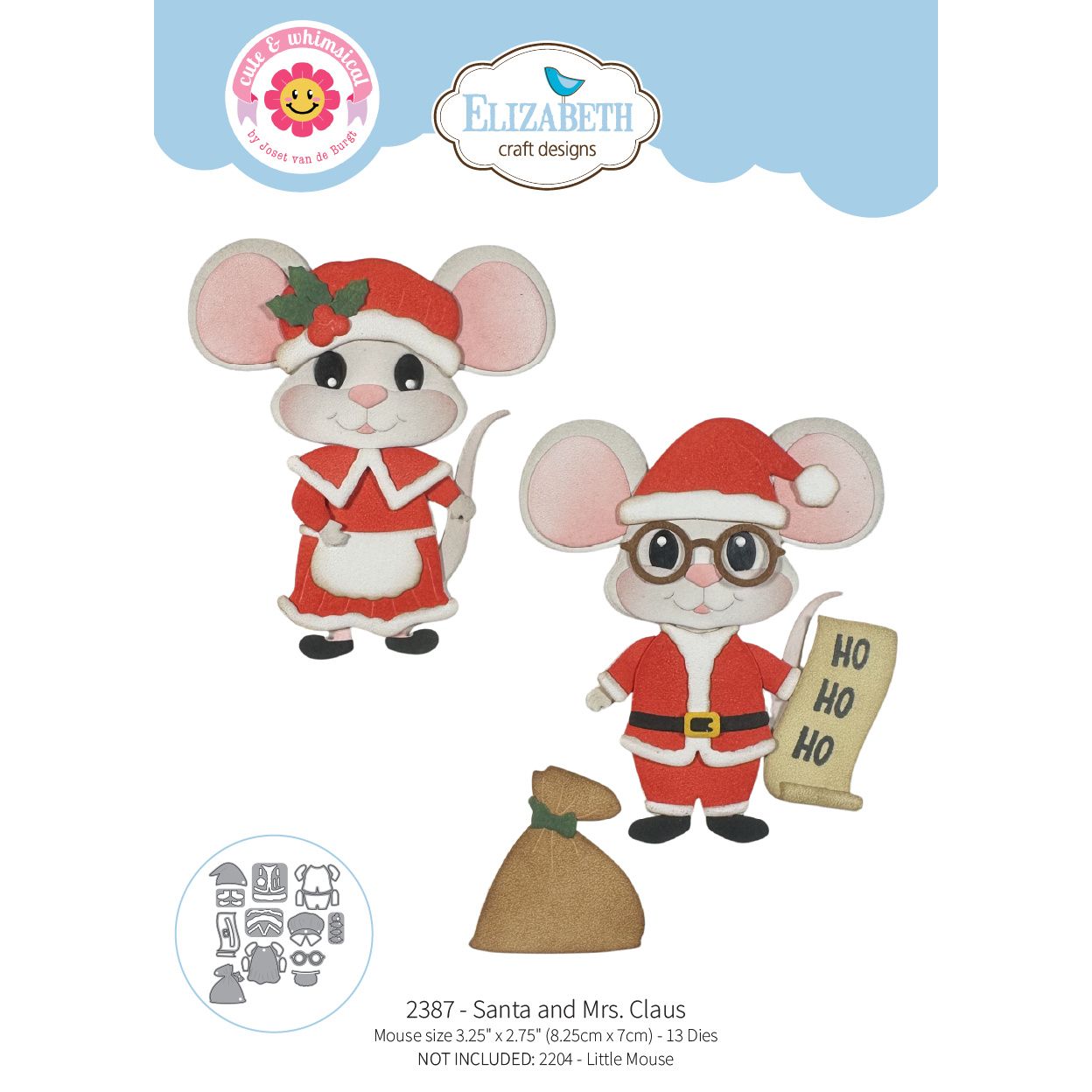 Elizabeth Craft Designs Santa and Mrs. Claus Dies 2387
