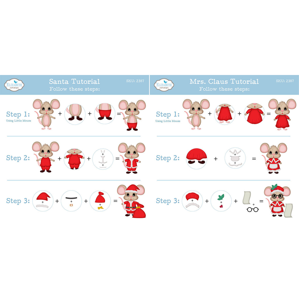 Elizabeth Craft Designs Santa and Mrs. Claus Dies 2387 assembly guide