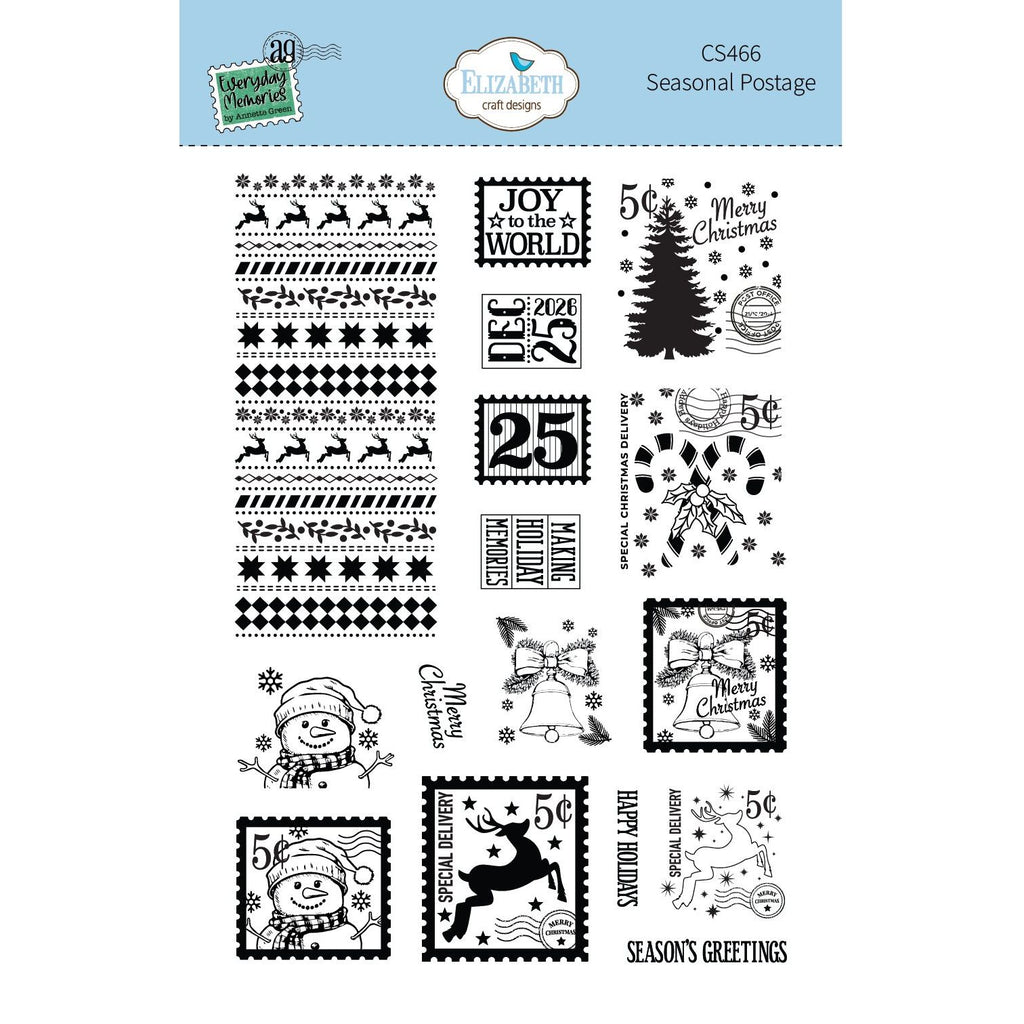 Elizabeth Craft Designs Seasonal Postage Clear Stamps cs466