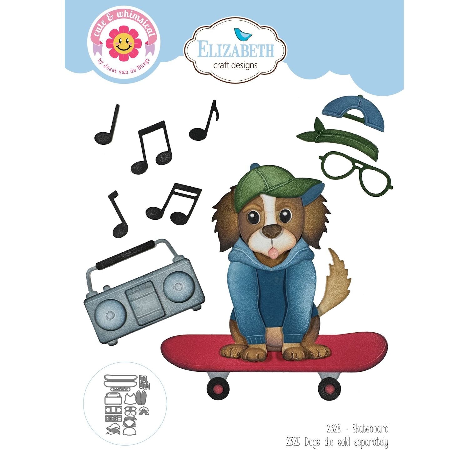 Elizabeth Craft Designs Skateboard Dies 2328
