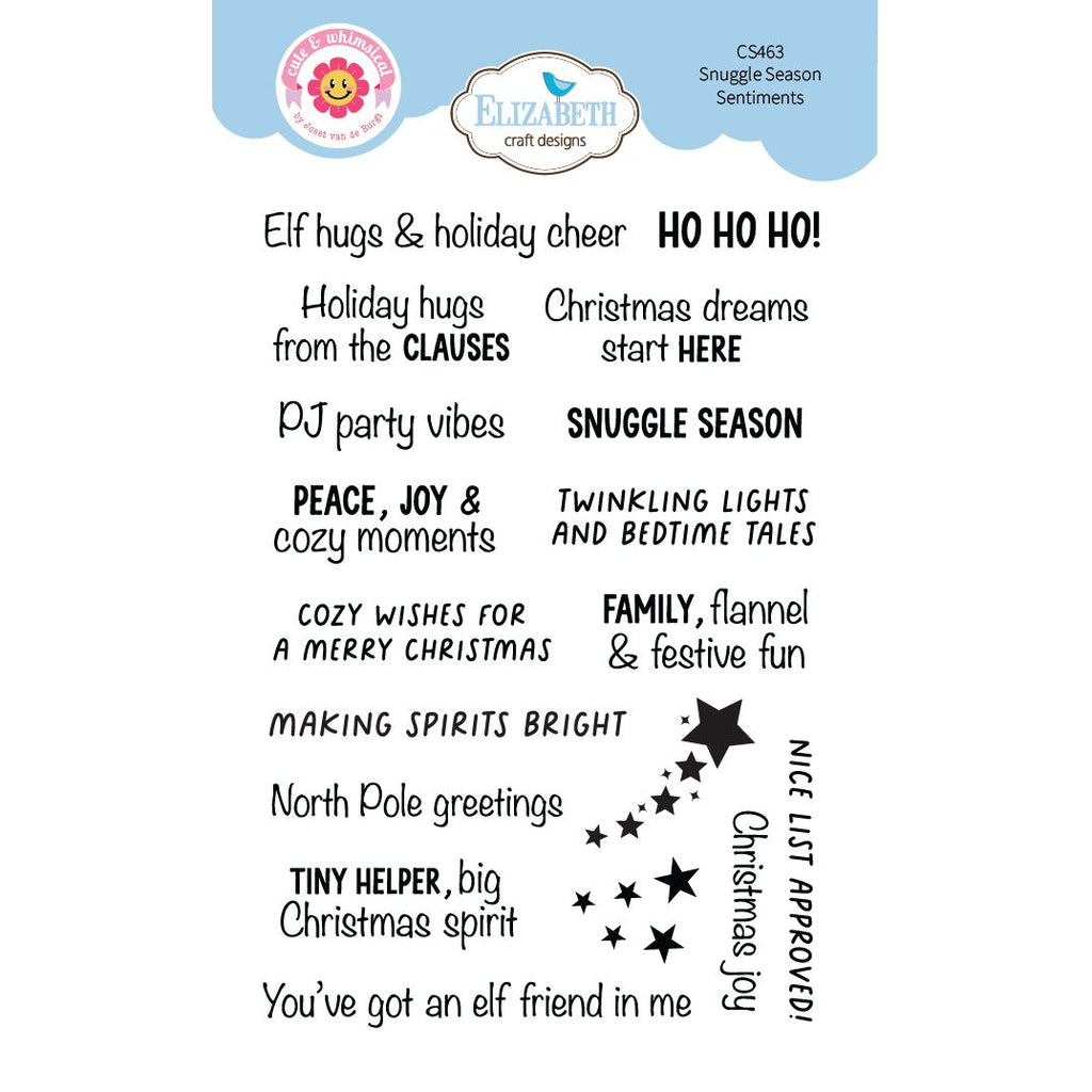 Elizabeth Craft Designs Snuggle Season Sentiments Clear Stamps cs463