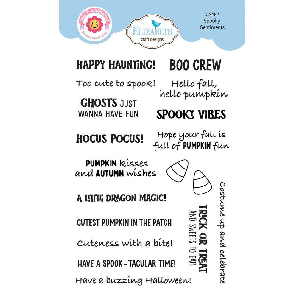 Elizabeth Craft Designs Spooky Sentiments Clear Stamps cs462