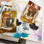Elizabeth Craft Designs Stamped and Worn Clear Stamps cs457 splatter spots boy in photo women in picture card