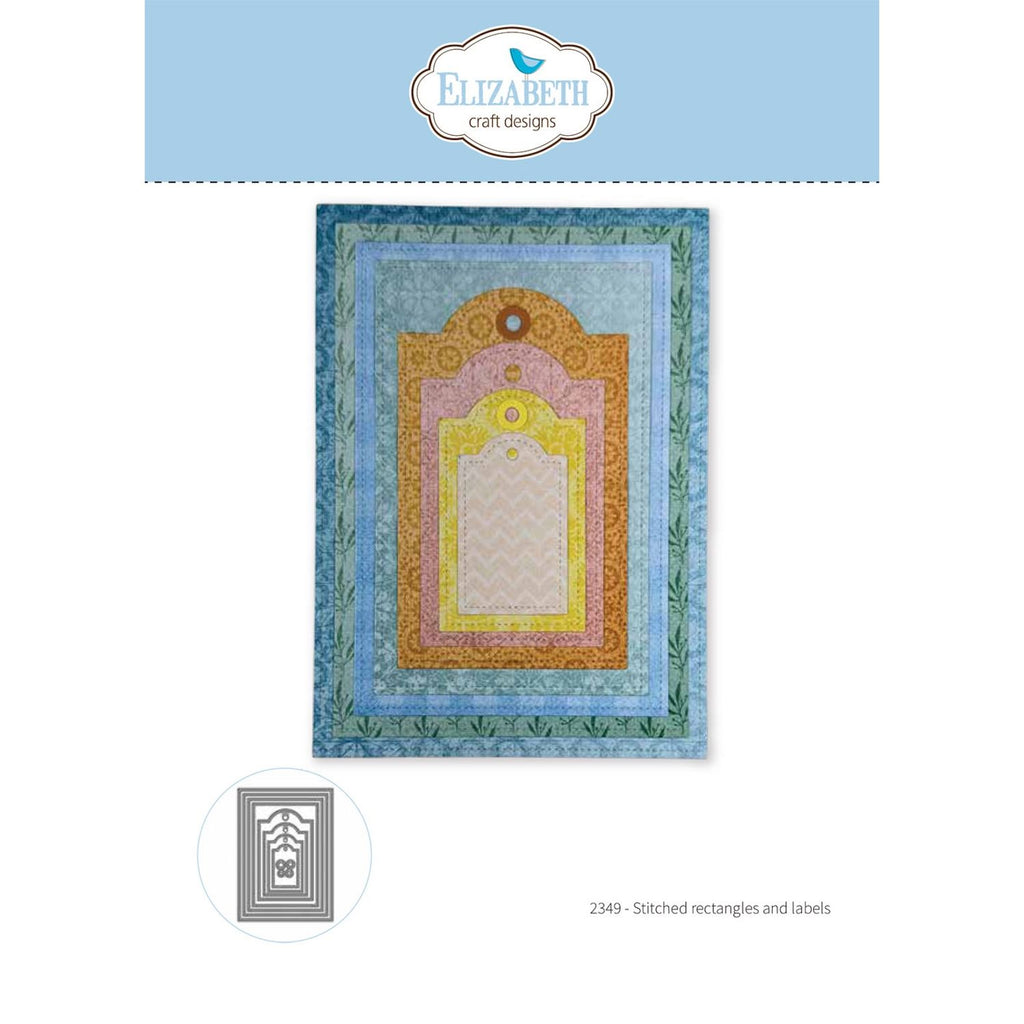 Elizabeth Craft Designs Stitched Rectangles And Labels Dies 2349