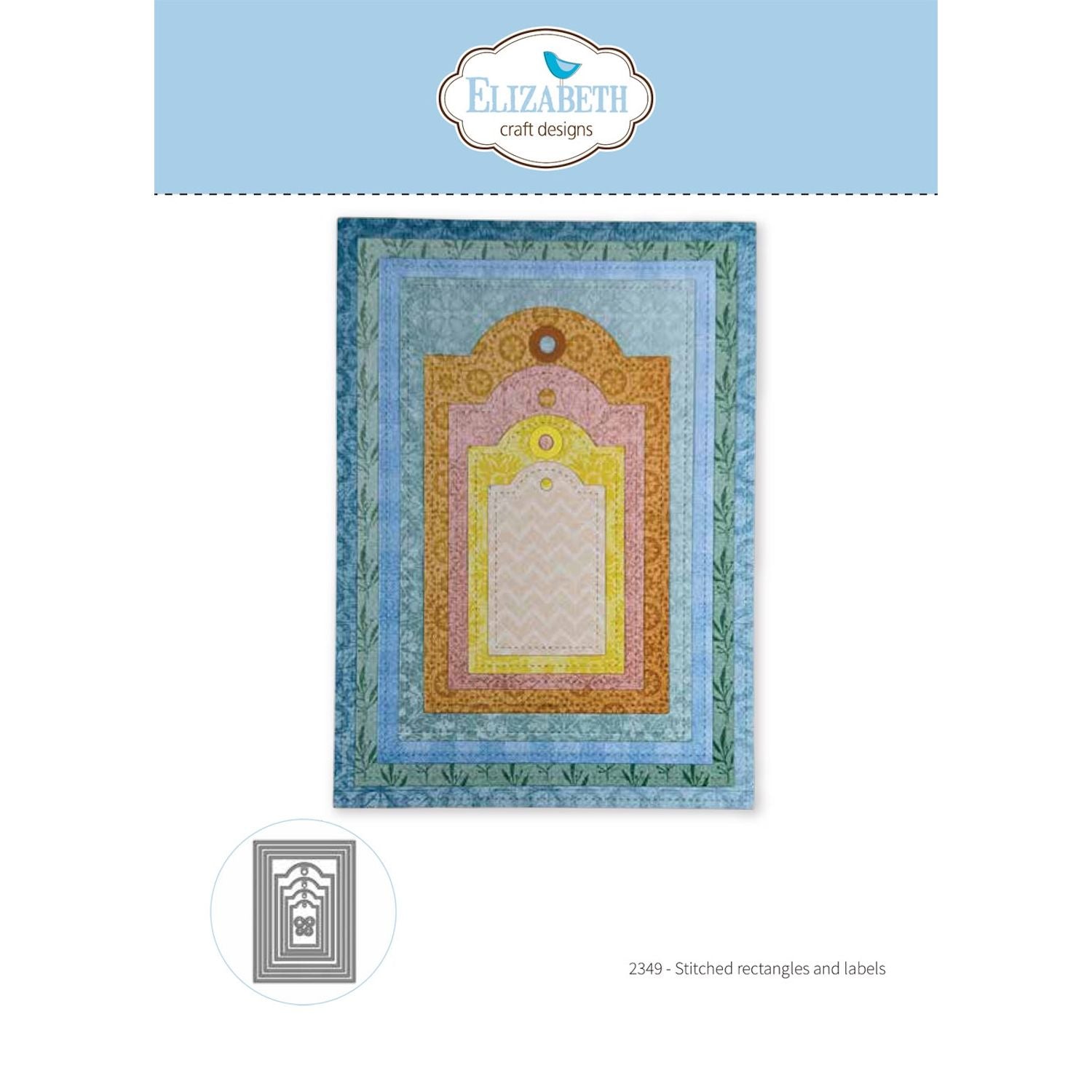 Elizabeth Craft Designs Stitched Rectangles And Labels Dies 2349