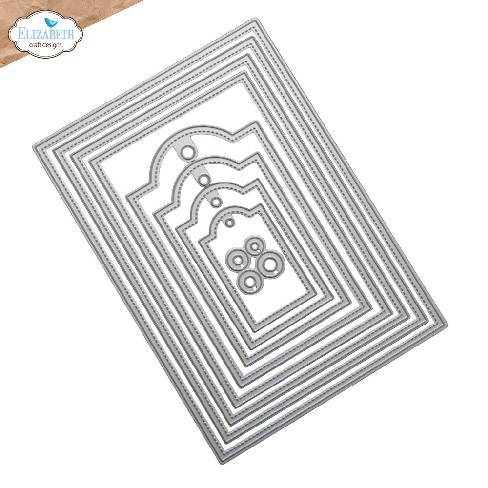 Elizabeth Craft Designs Stitched Rectangles And Labels Dies 2349 pieces