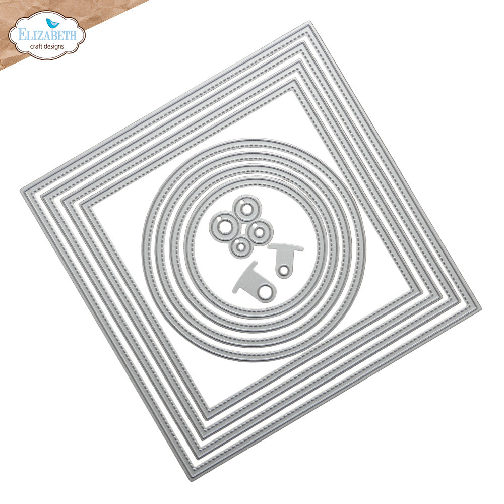 Elizabeth Craft Designs Stitched Squares And Circles Dies 2350 pieces