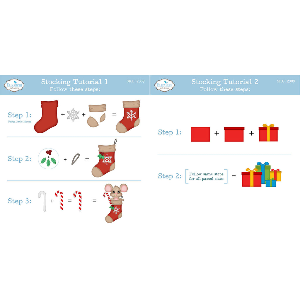 Elizabeth Craft Designs Stocking Dies 2389 assembly guides
