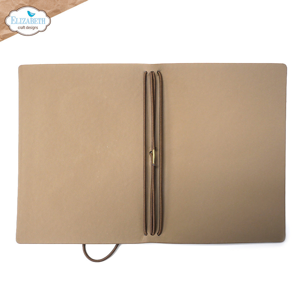 Elizabeth Craft Designs Stonewashed Brown Passport Art Journal aj07 open