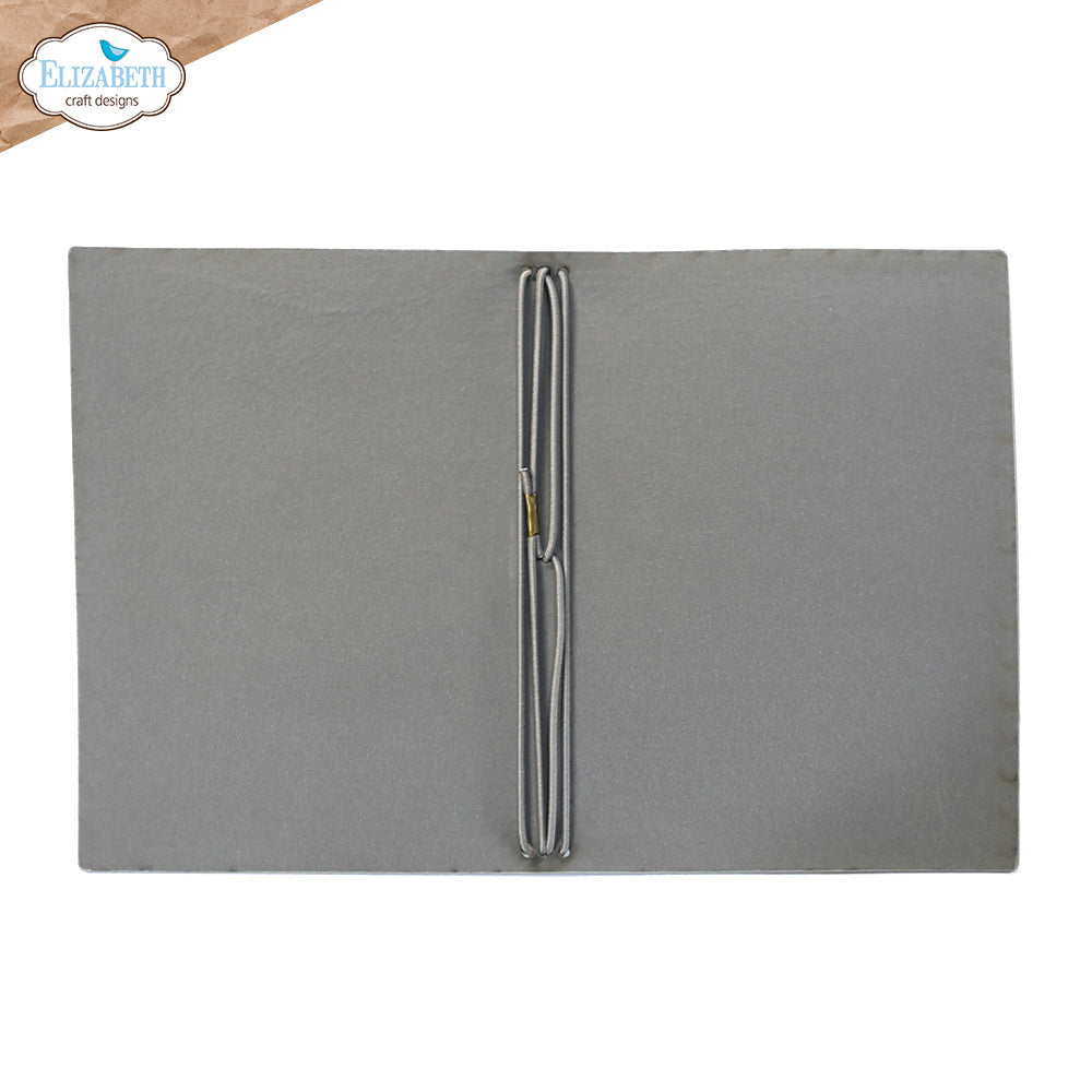 Elizabeth Craft Designs Stonewashed Grey Passport XL Art Journal aj10 open